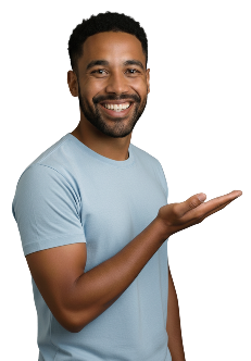 Homme montrant les avis clients